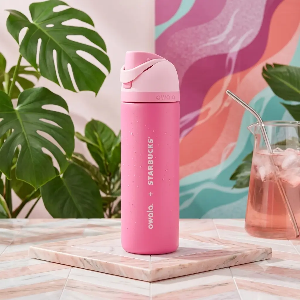 Starbucks x Owala Cold Cup 24oz Extreme-Cold Vacuum Stainless Steel, Limited Rare Edition Classic Logo Emblem Matte Stainless Steel Sports Gym Bottle