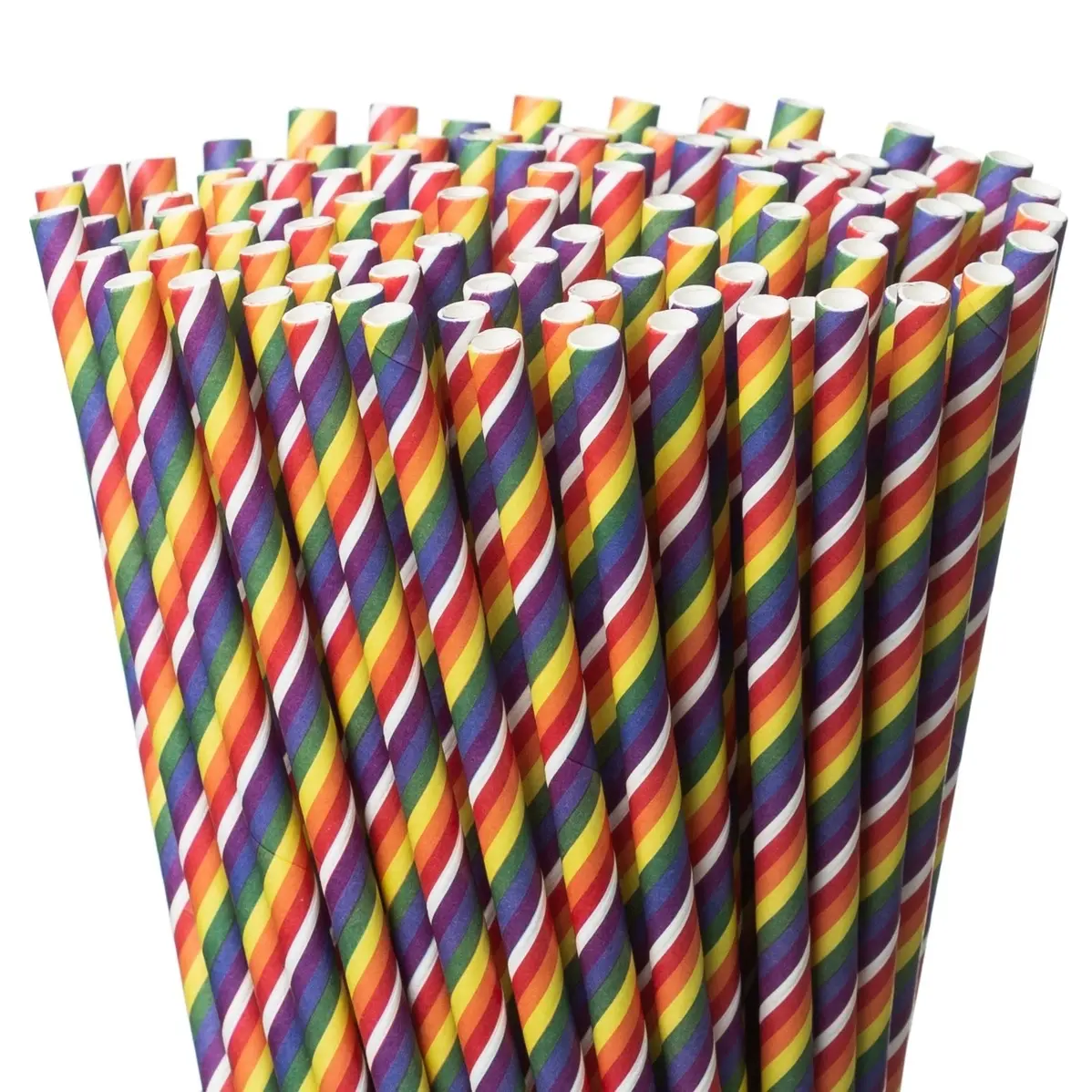 Original Rainbow Paper Straws Disposable