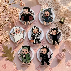 Funny Cartoon Character Phone Grip, Sassy Quote Griptok, Unique Anime Style Phone Stand, Trendy Mobile Accessory for Fans