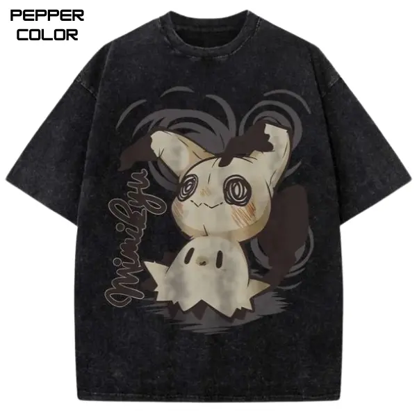 Mimikyu Vintage Graphic T-Shirt, PKM Shirt, Anime Shirt, Anime Merch, Unisex Streetwear Tee, cotton crewneck shirt, Gift for Men, Women, Anime Lover Gift Top Womenswear