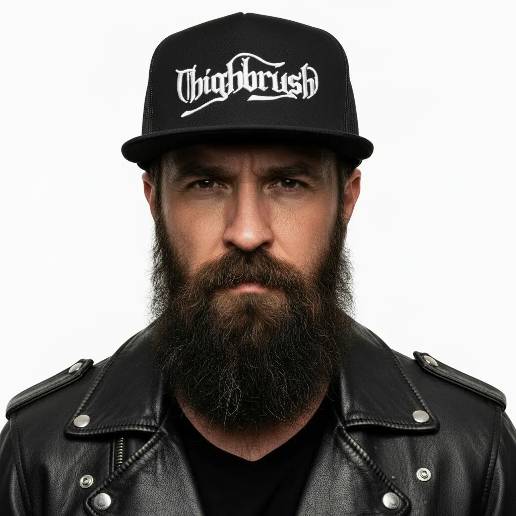 THIGHBRUSH® - OUTLAW - Flat Bill Trucker Snapback Hat - Black