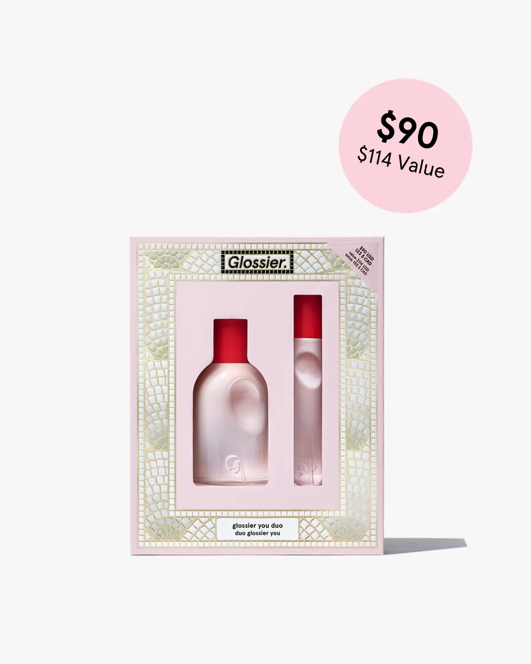 Glossier You Fragrance Duo, 50 ml Eau de Parfum + 8 ml Travel Spray, Signature Scent Holiday Kit