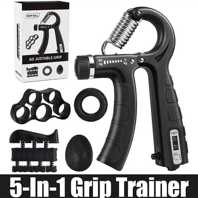 5-in-1 Grip Strength Trainer Kit, Car Interior Accessory Decoration, Hand Exerciser for Women, Forearm Strength Training, Enhanced Grip & Muscle Building Tool