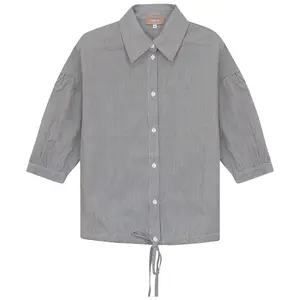 Maternity Striped Cropped Bungee Blouse