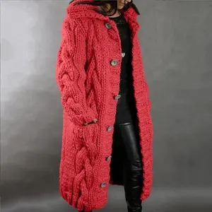 Women's Plus Size Long Sleeve Knitted Cardigan Sweater Coat for Daily Wear