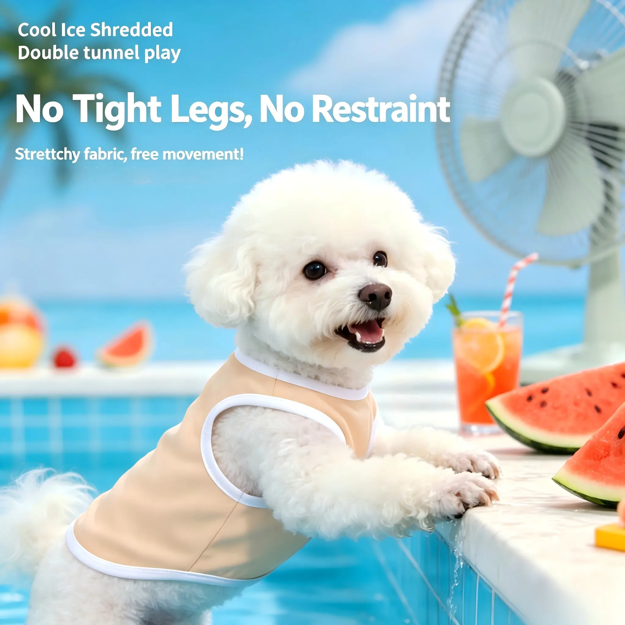 Premium Breathable Dog Sun Vest Shirt, UV Protection Lightweight Slip-On Wear, Machine Washable Solid Pastels Summer Essential (XS-XL) Pet Outfit, Uv Protection Clothing, Stays Cool
