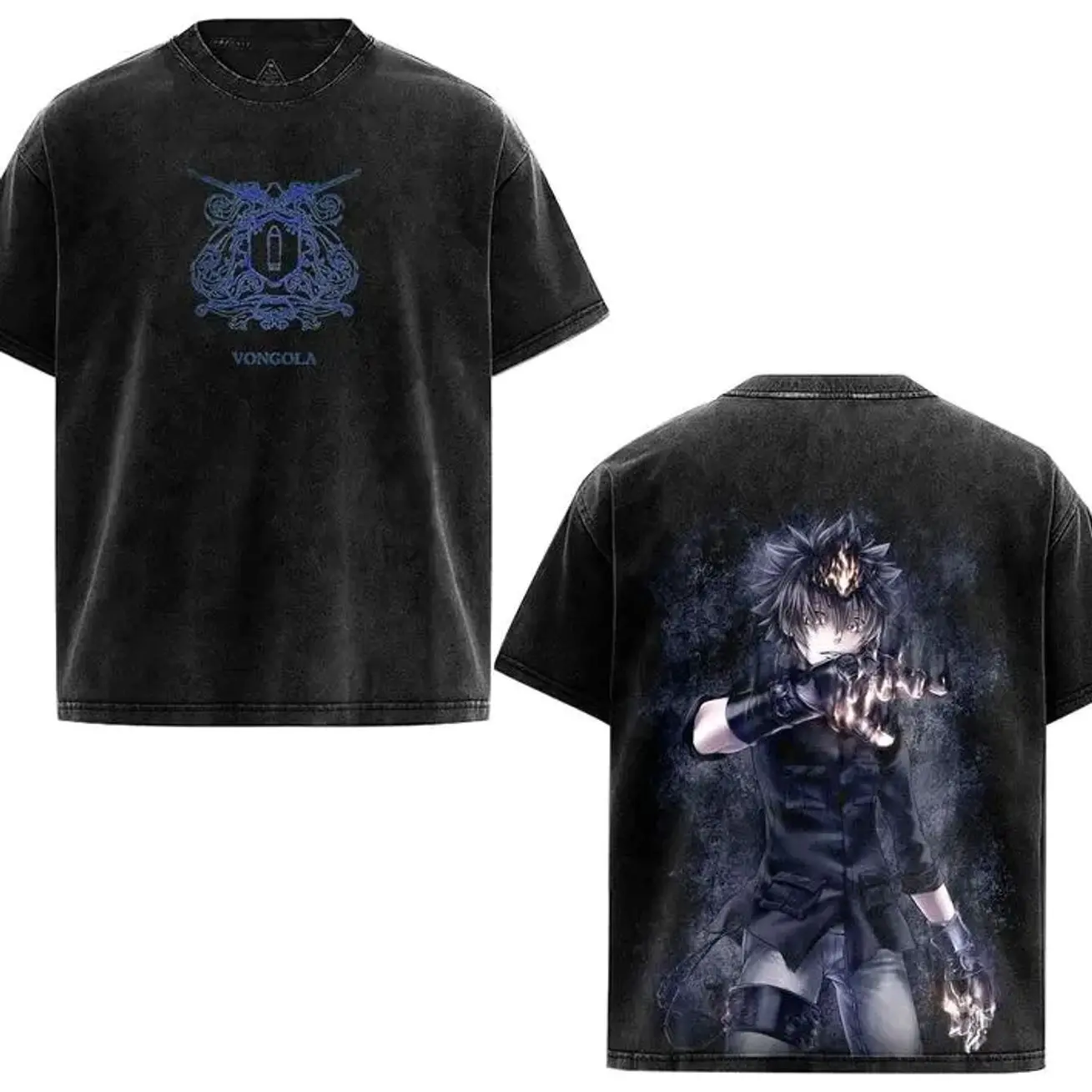 Katekyo Hitman Reborn Sawada Tsunayoshi Anime Unisex Graphic Tee Washed Cotton Anime T-Shirt Streetwear for Anime Fans BF0