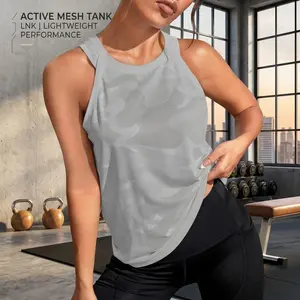 Women's Camo Print Sleeveless Workout Tank Top - Active Gym Yoga Running Exercise Shirts Breathable Quick-Dry Fitness Apparel for Women Comfortable Training Sports Wear Casual Athletic Clothing