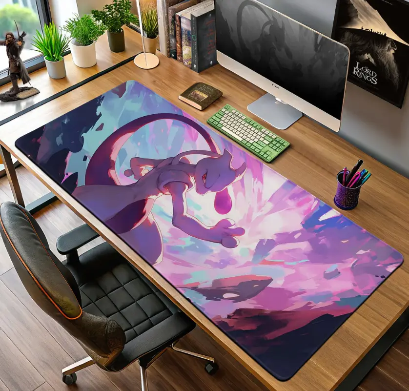 Mewtwo Psychic Aura Mouse Pad, Game Desk Mat