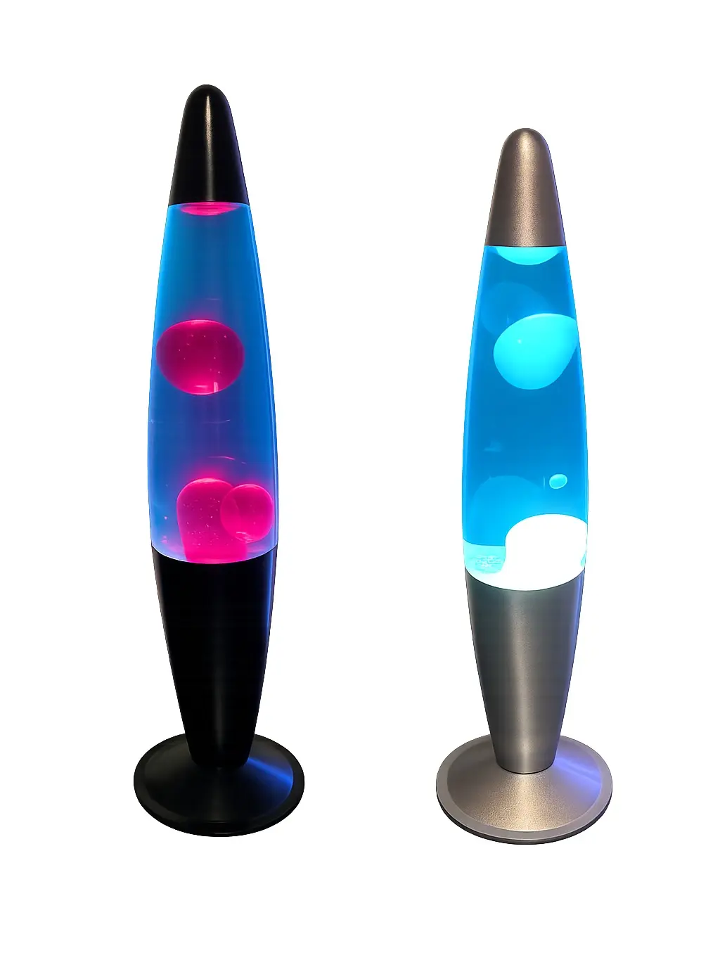 Lava Lamp Red Blue Lava With Black Silver Base 14" Tall, Y2K Comfy Vibe