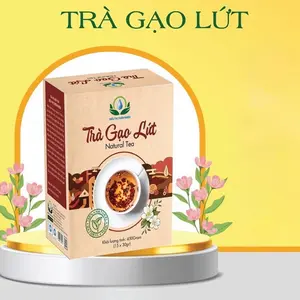 Brown Rice Herbal Tea (30Packs) - Trà Gạo Lứt Túi Lọc (30túi) 15g Each - Vietnamese Beverage with Nutritious Herbs - Ideal for Daily Use - Fruit Tea