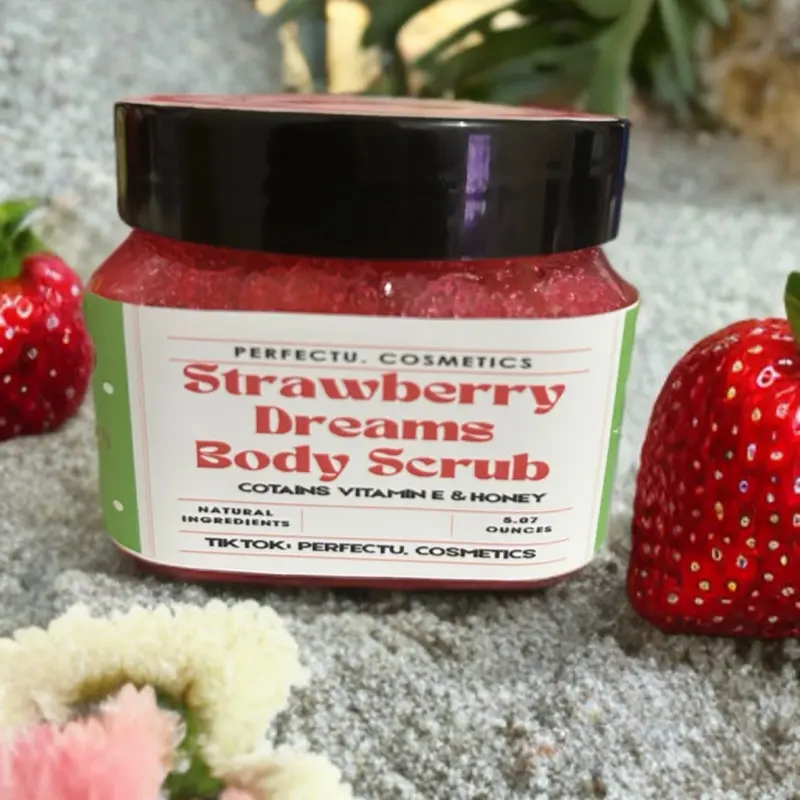 NEW PRODUCT* Strawberry Dream Body Scrub - Exfoliating Body Scrub with Fruity Scent for Gentle Skin Smoothness and Refreshing Fragrance Skincare Cosmetic Scented