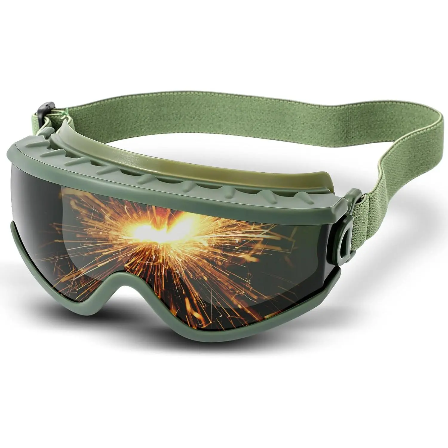 Welding Goggles with Shade 5 IR Lens, Elastic Bands, UV Protection for Cutting Torch, Brazing, Mowing, Dusting - Versatile Men’s Eye Protection (Tools & Hardware, Soldering Equipment Accessory)