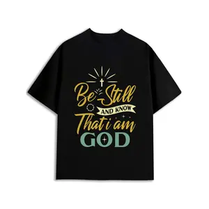 Be Still & Know God Tee mens Christianity comfort colors tshirt black 180G 100% Cotton Spring and summer outdoor wear Comfortable activewear, perfect for gifts pamuk religious gifts Comfortable elastic fabric