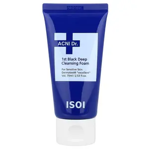 isoi ACNI Dr. 1st Black Deep Cleansing Foam, For Sensitive Skin, 2.53 fl oz (75 ml)