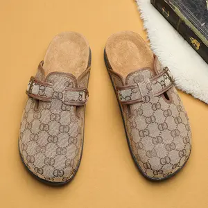 Genuine Suede Clogs for Women Men Soft Cork Footbed Leather Mules Comfort Potato Shoes with Arch Support