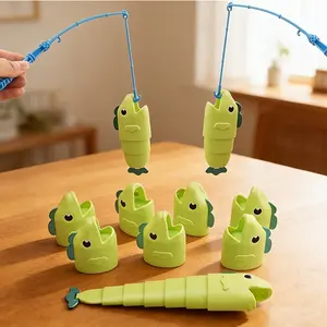 Double Fishing Toy, Extendable Fish Shape Puzzle Game, Educational Early Learning Board Game for Boys and Girls, Fun Brain Teaser Gift, Family Board Games, Tabletop Games