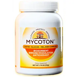 MYCOTON Chitin, Glucan, Melanin Complex - Biosorbent Immune Modulator Antioxidant - Dietary Supplement, Mushroom, Inflammation, Immune System, Detoxification, Gut Health, SIBO, IBS, Brain Fog, Energy, Fatigue, GI support, Digestion, Constipation.