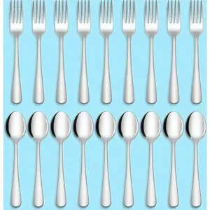 24-Piece Stainless Steel Flatware Set for Home & Kitchen, Mirror Polished Cutlery Set Dishwasher Safe, Durable Restaurant-Grade Silverware, Rust-Resistant Easy-Clean Dining Utensils