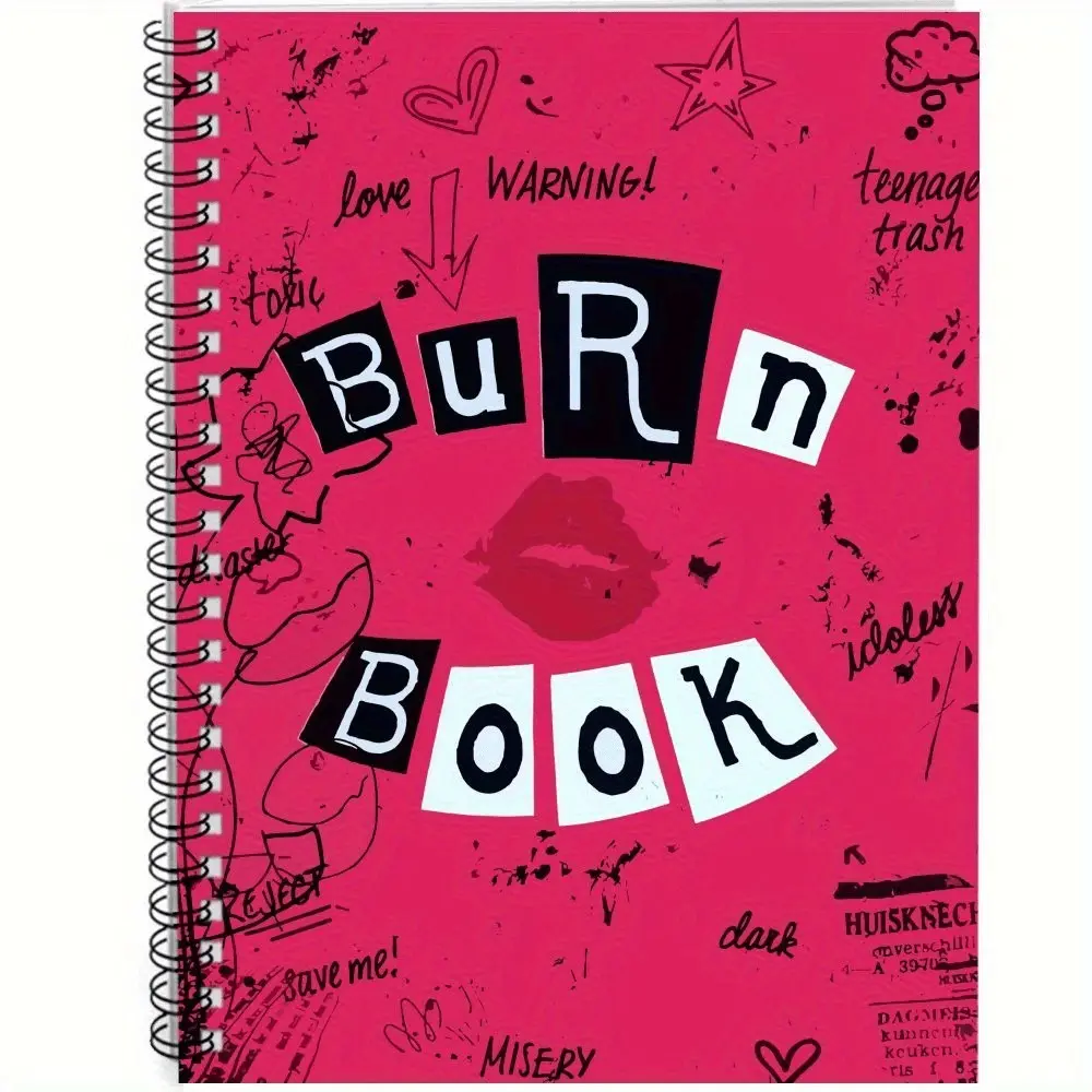 Fun Spiral 1pc Notebook, Spiral Coil Notebook, Durable Drawing Notebook, Sketch Book, Work Burn Book Mean Girls Journal, Creative Office Notepad, Perfect for School Office Home Gifts, Scrapbooking Kit Craft Supplies