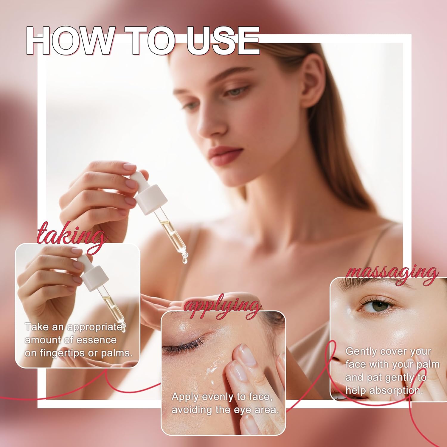 4-in-1 facial nourishing high-moisture essence, rich in vitamins C and E, moisturizing, hydrating, maintaining skin delicacy and hydration, suitable for daily skincare use Serums