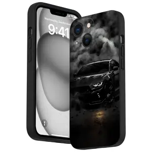 Straight Edge Cool Sports Car Pattern Phone Case for iPhone 16 15 14 Pro Max 13 12 11 XR XS Plus Shockproof Non Slip Military-Grade Protection Silicone Cover