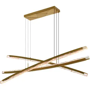 CWI Lighting Saber LED 70 inch Brass Chandelier Ceiling Light 1710P70-3-624