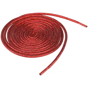 BLISSFUL STEP Glitter Shiny Shoelace Sparkling Shimmery Sneakers Round Shoe Laces Strings Red