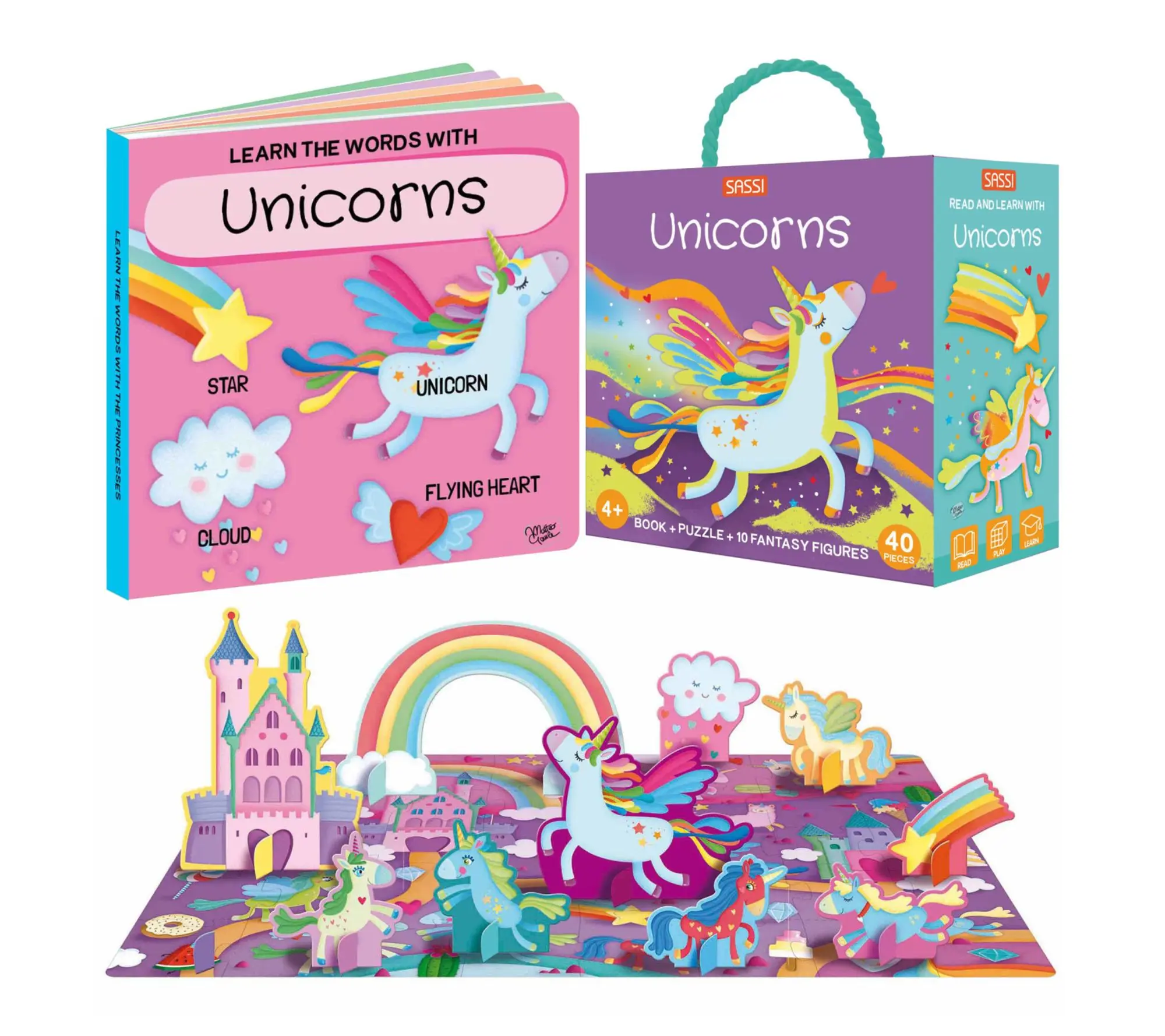 Sassi: Q-Box - Unicorns - Read-Play-Learn Mythical Set Puzzle Sassi: Q-Box - Unicorns - Read-Play-Learn Mythical Set Puzzle