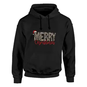 fashionable holiday MERRY Christmas Hoodie Sweatshirt with playful festive theme cozy long sleeve pullover winter wear for casual days