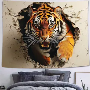 Cool Tiger Wall Tapestry Wild Animal Wall Art Tapestry, Funny Tiger Art Wall Hanging for Bedroom Living Room Dorm Art Decorations.Multiple sizes are available for selection.