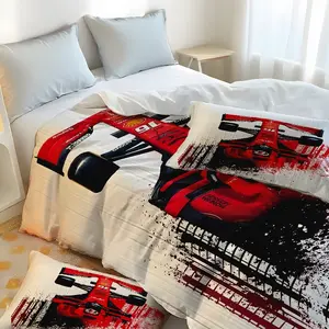 Ferrari racing car bedding set (1 duvet cover + 2 pillowcases, no filling) - durable material, easy-care fabric, a top choice for holiday shopping.