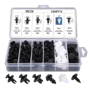 100pcs 6 Sizes Auto Parts Kit, Automotive Accessories - Auto Fastener Mixed Car Body Retainer Pin Rivet, Bumper Door Trim Panel Retainer Fastener - For Car Repair & Maintenance - Suitable for Car Models - Gift for Car Enthusiasts