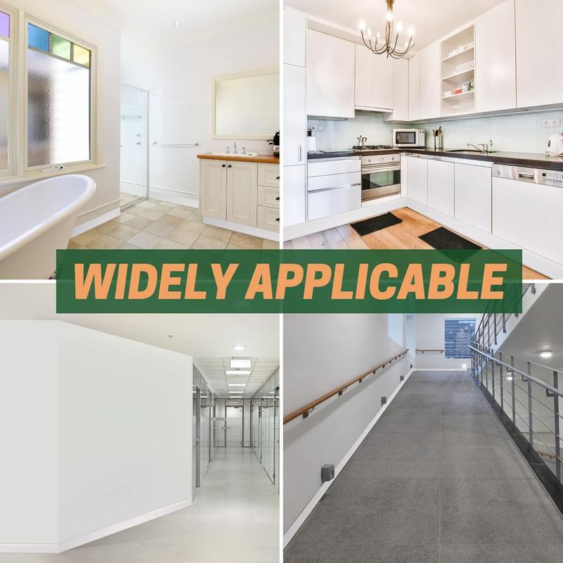 Flexible Baseboard Molding Trim, 6 Inch x 20  Peel and Stick Vinyl Wall Base Cove Base, Self-Adhesive Rubber Wall Base Moulding Trim(S152,White)