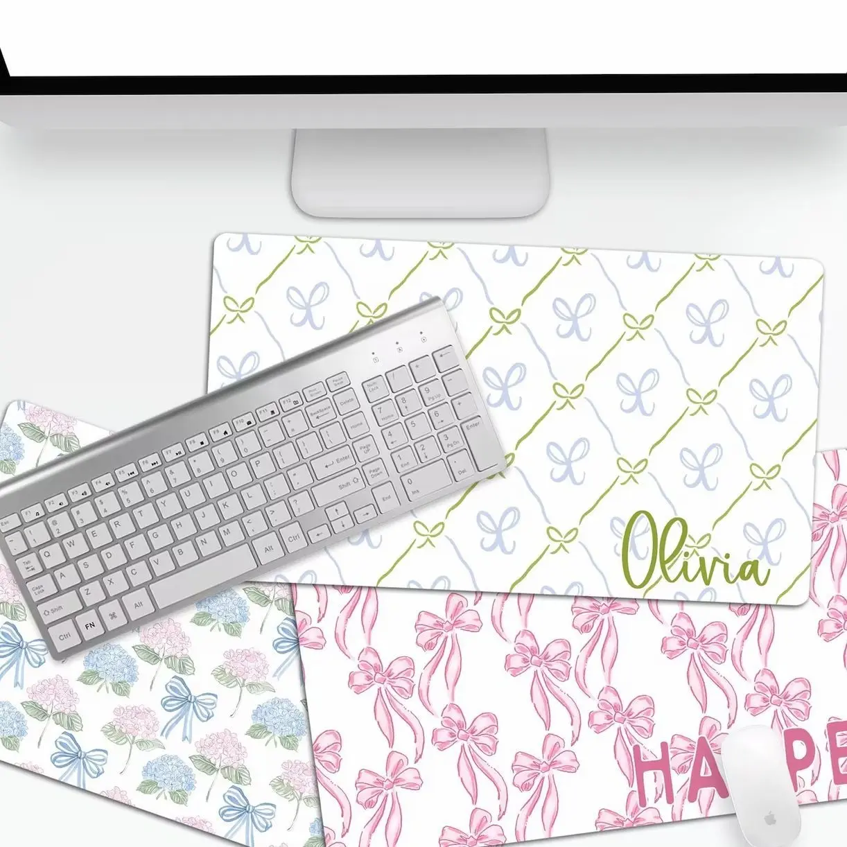 Custom Desk Pad Coquette Personalized Desk Grandmillennial Decor Teacher Gift Monogrammed Home Office Dorm Room Decor Gift Custom Office