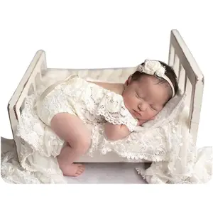 Newborn Baby Girl Lace Romper Photography Props Outfits for 0-1 Month Photo Shoot