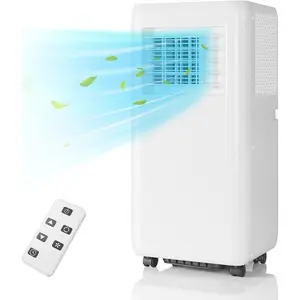 Portable Air Conditioners 10000BTU with Remote Control, Cools up to 400 Sq.ft, 3-in-1 Mini Standing AC Unit Cooling, Dehumidification, Fan, with Digital Display, Fast Cooling, Indoor Use, White Aircon