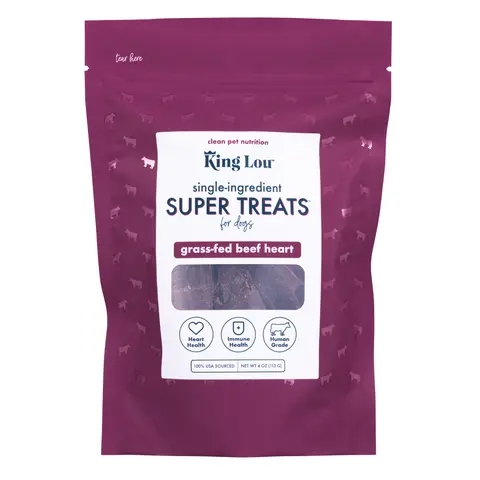 King Lou Beef Heart Jerky Treat for Dogs - Single-Ingredient, Rich in Taurine for Heart Health single  ingredient