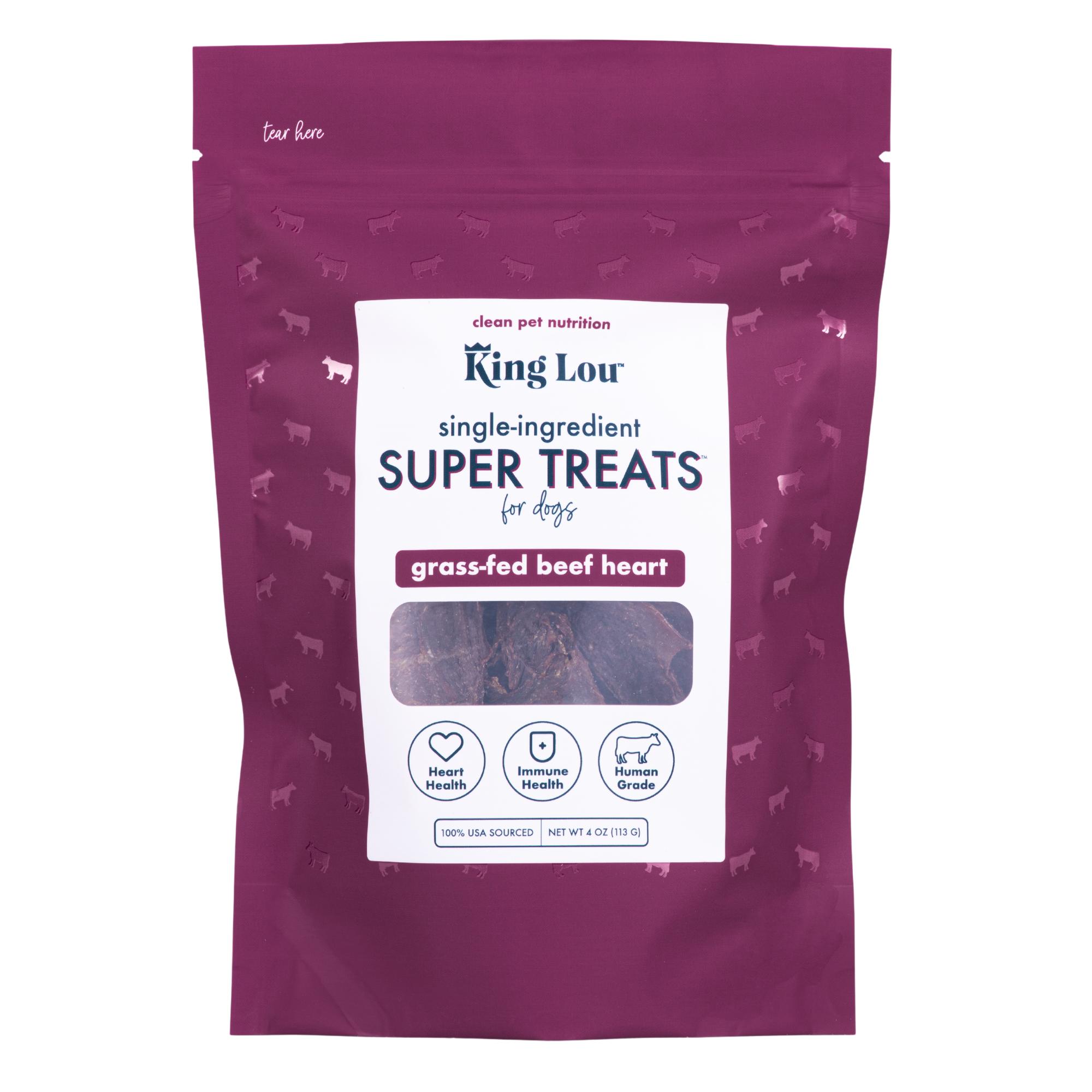 King Lou Beef Heart Jerky Treat for Dogs - Single-Ingredient, Rich in Taurine for Heart Health single  ingredient