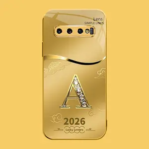 Suitable for [Galaxy S10 4g] high-end phone case🤩，choose from 26 letters of the English alphabet, each with an exquisite auspicious cloud pattern to bring you good luck YM99