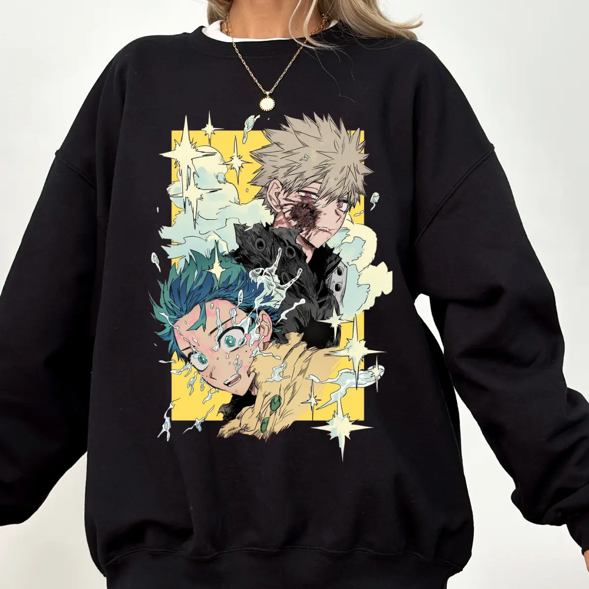 Deku & Bakugo Sweatshirt, MHA Anime Graphic Tee, Anime Tee, Gift For Fans, For Men, For Women