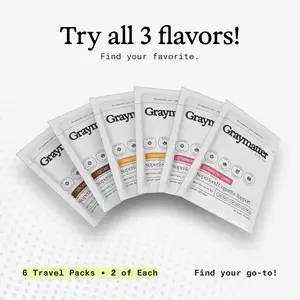 Graymatter Flavor Travel Pack Variety | Plant-Based Nootropic Drink Mix for Calm, Focused Energy