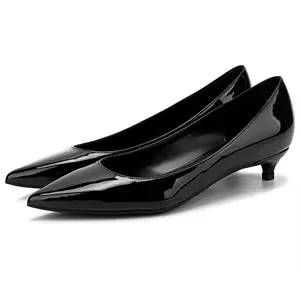 Kitten Heel Pumps - painted PU Comfort Pointed Toe Low heel Wedding Evening Party Dress Women's Shoes