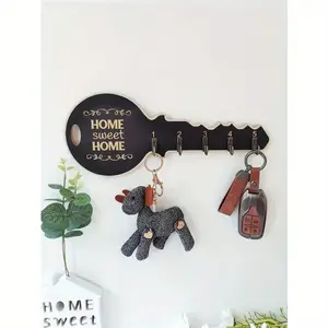 Handmade Vintage Wooden Key Shape Hook, Wall Decorative Hook, Welcome Home Bag Clothes Hook, Room Dormitory Wall Hook