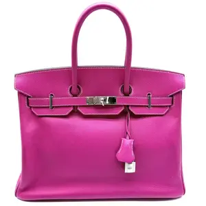 Pre-owned HERMÈS leather top handle bag Epsom Candy Birkin 35