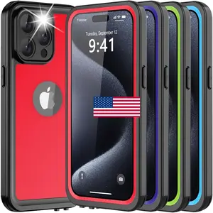 For iPhone 15 Pro Max / Plus Waterproof Case Shockproof Cove w/ Screen Protector