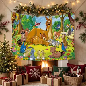 B-Bambi CARTOON Flags Multi Size Atmosphere Flag, Cheerleading Hand Pulled Banner, Portable Outdoor Event Flag & Wall Decor for Sports, Parties, Home and Room Decoration