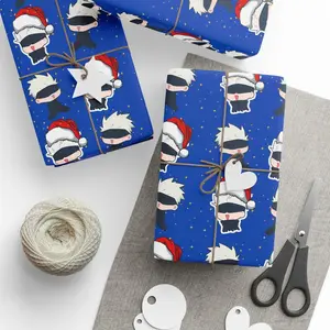 Anime Wrapping Paper, Gojo Satoru Jujutsu Kaisen Christmas Gift Wrap, Otaku Manga Style Wrapping Paper