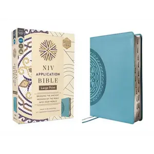 NIV Application Bible, Large Print, Leathersoft, Teal, Red Letter, Thumb Indexed, Comfort Print: Bringing the Ancient Message of the Bible Into Your W - Imitation Leather