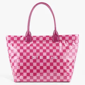 Vintage Women's Checkered Transparent Large Tote Bag  Checkerboard Pattern fashion large capacity woman work bags Large Capacity Water-Repellent Tote Bag travel weekender bag high-quality daily commute bag versatile everyday use  Plaid Shoulder Bag